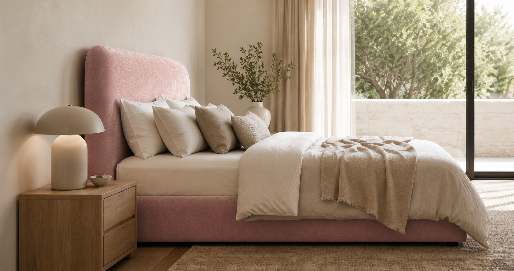 Orrison Velvet Upholstered Bedhead