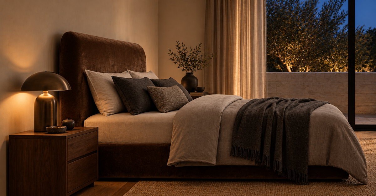 Orrison Velvet Upholstered Bedhead