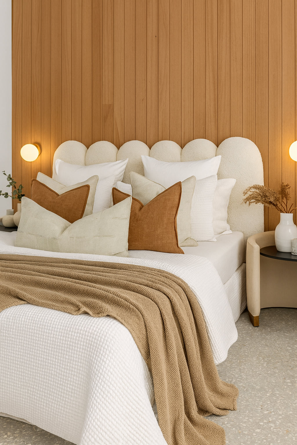 Oscar Boucle Upholstered Bedhead