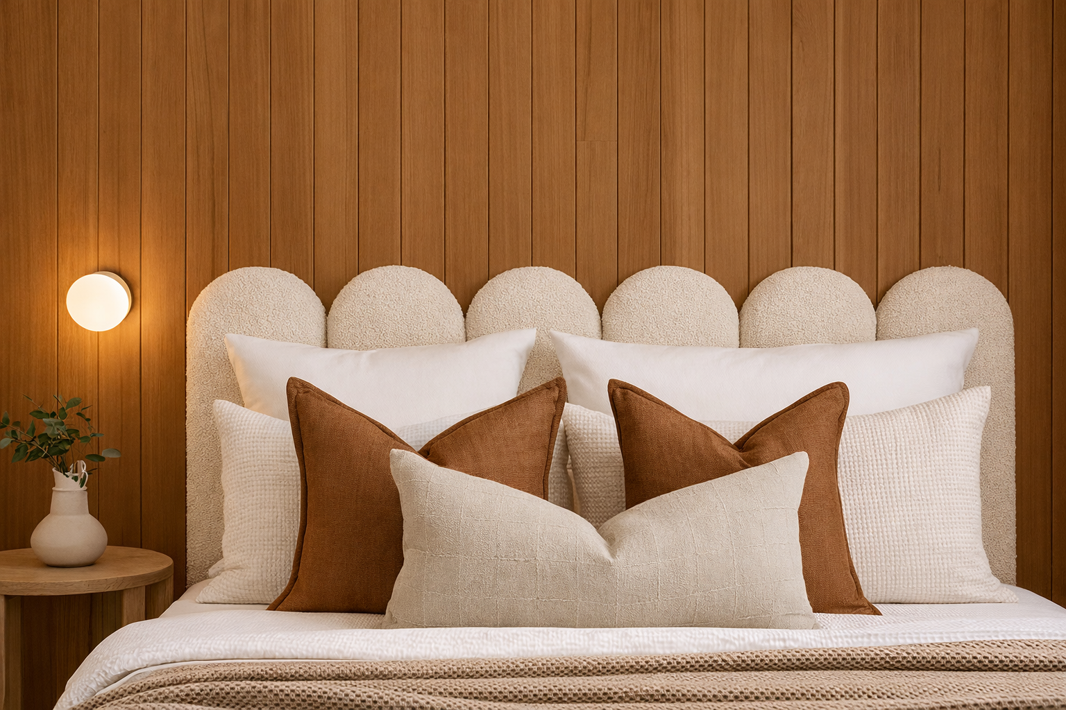 Oscar Boucle Upholstered Bedhead