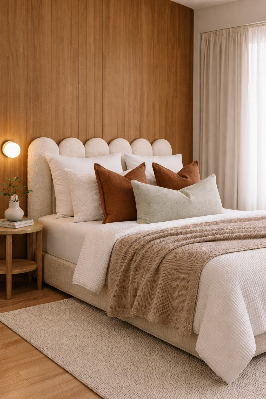 Oscar Boucle Upholstered Bedhead