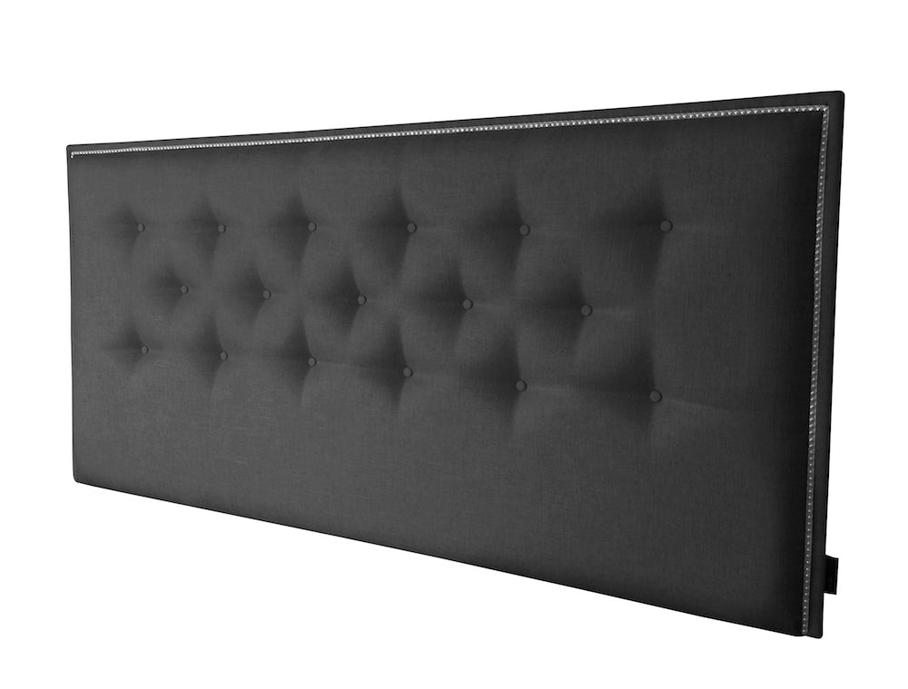 Jasper ebony Linen Upholstered Bedhead