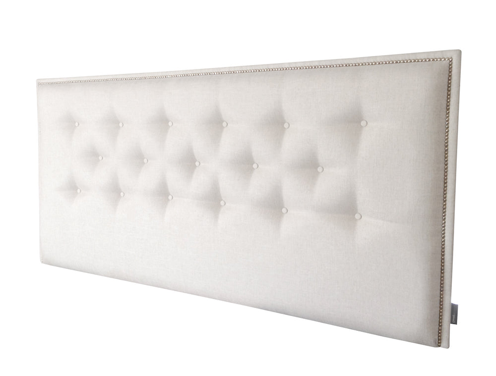 White tufted headboard Jasper Linen Upholstered Bedhead