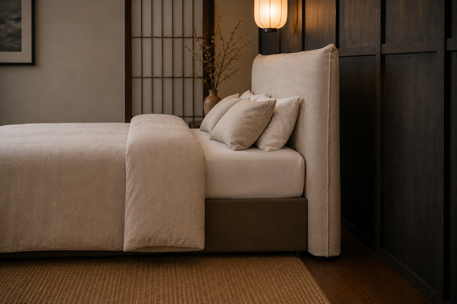 Pillowy Upholstered Slipcover Bedhead