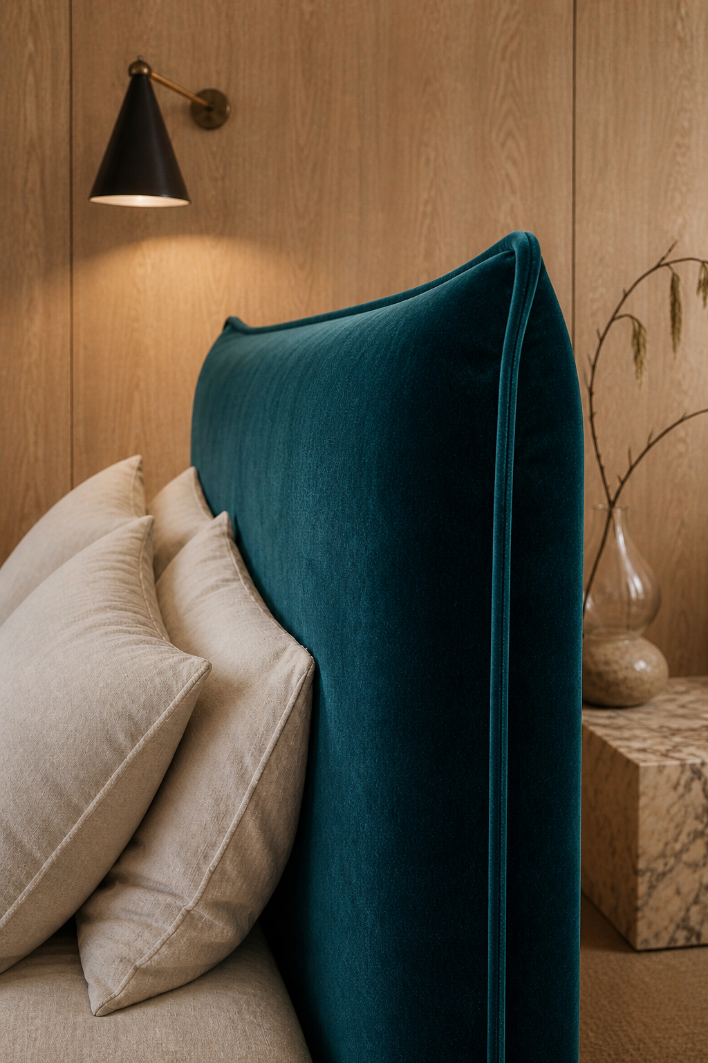 Pillowy Velvet Slipcover Bedhead