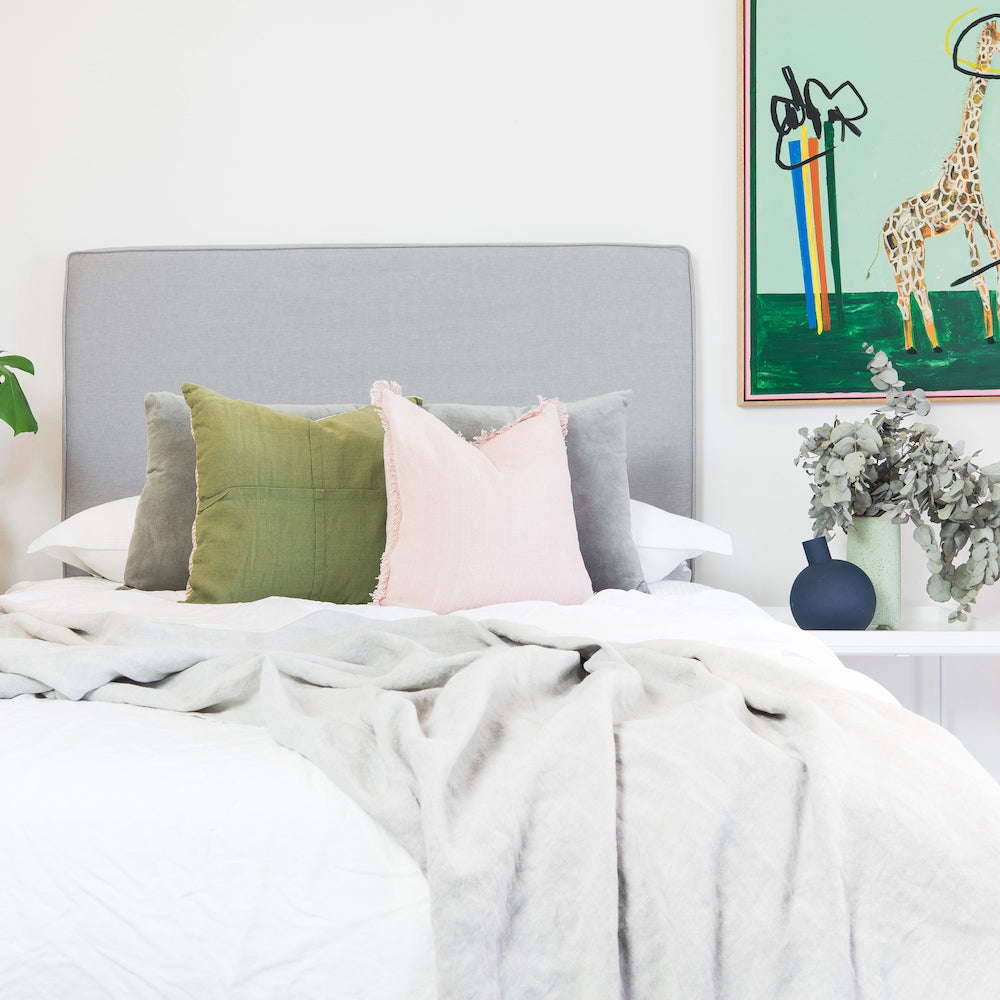 Washable Piped Slipcover Bedhead