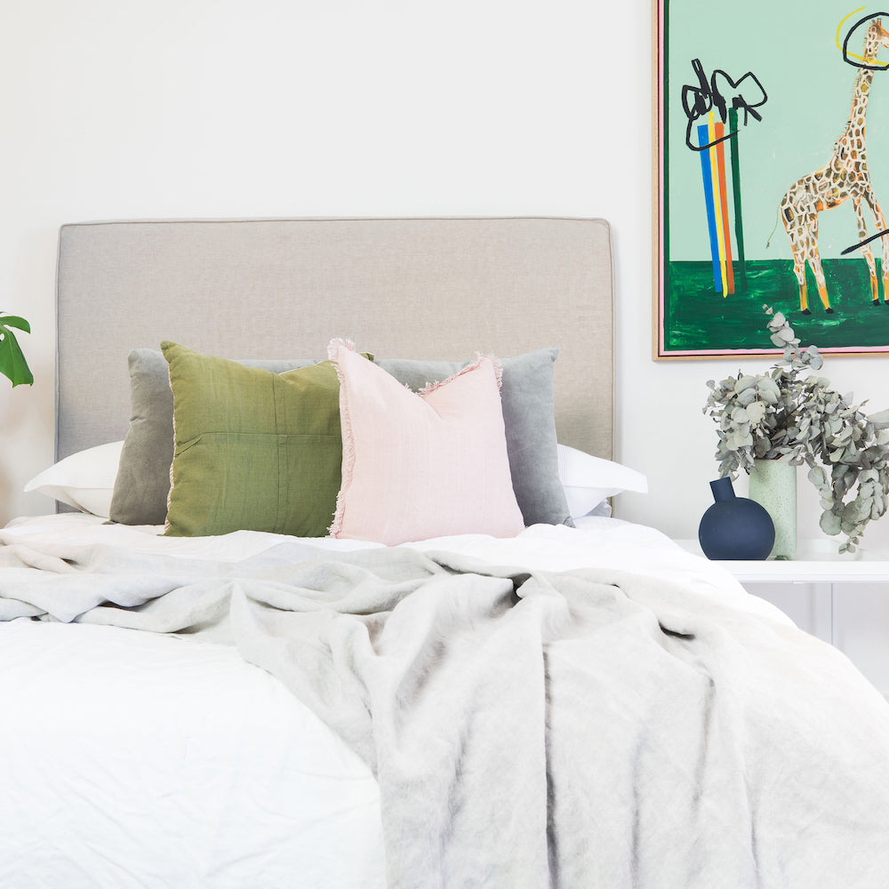 Washable Piped Slipcover Bedhead