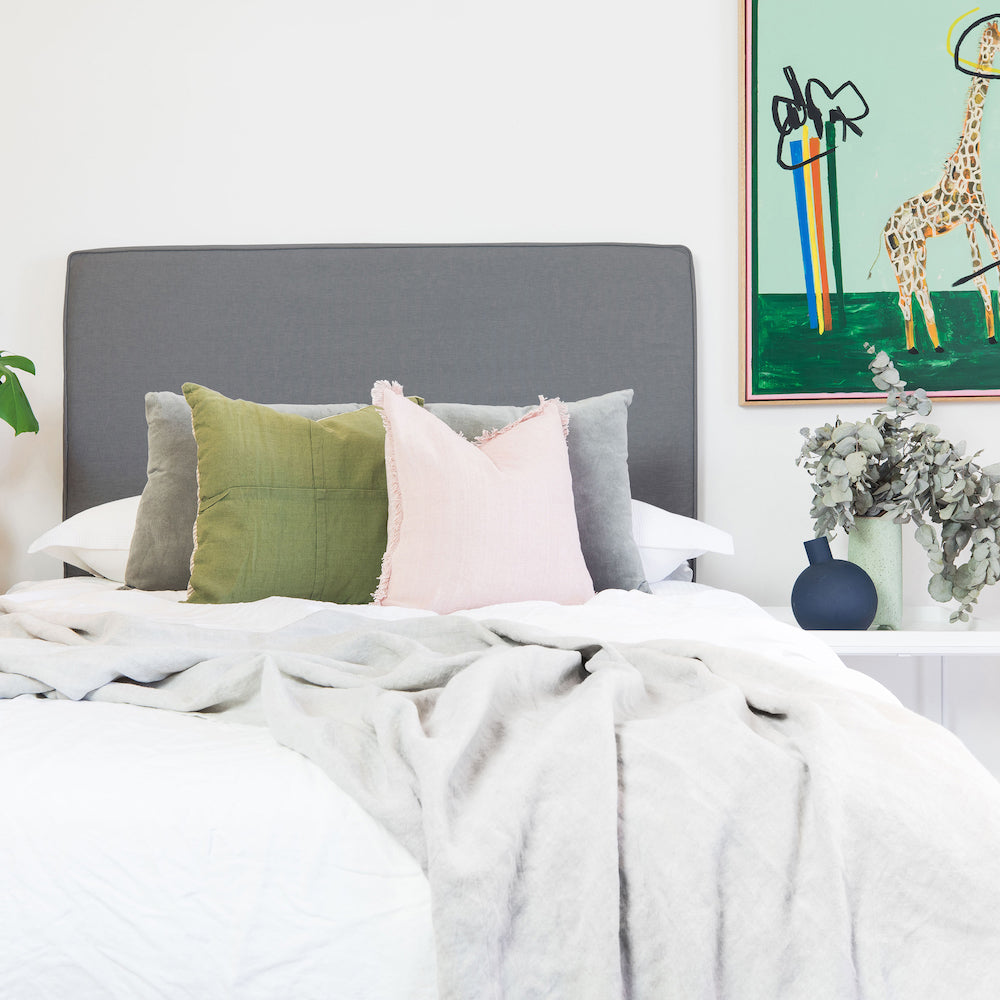 Washable Piped Slipcover Bedhead