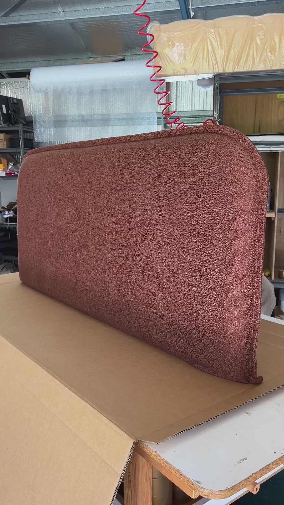 Load video: Muse Linen Slipcover Bedhead in our workshop