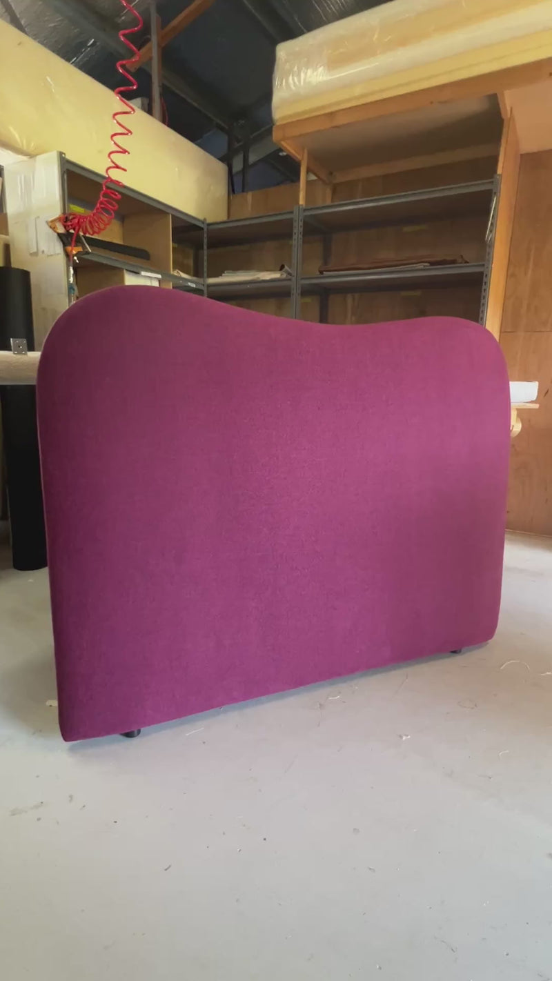 Amara Linen Upholstered Bedhead in our workshop