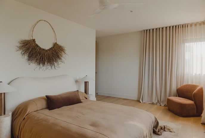 Load video: Amara Linen Upholstered Bedhead