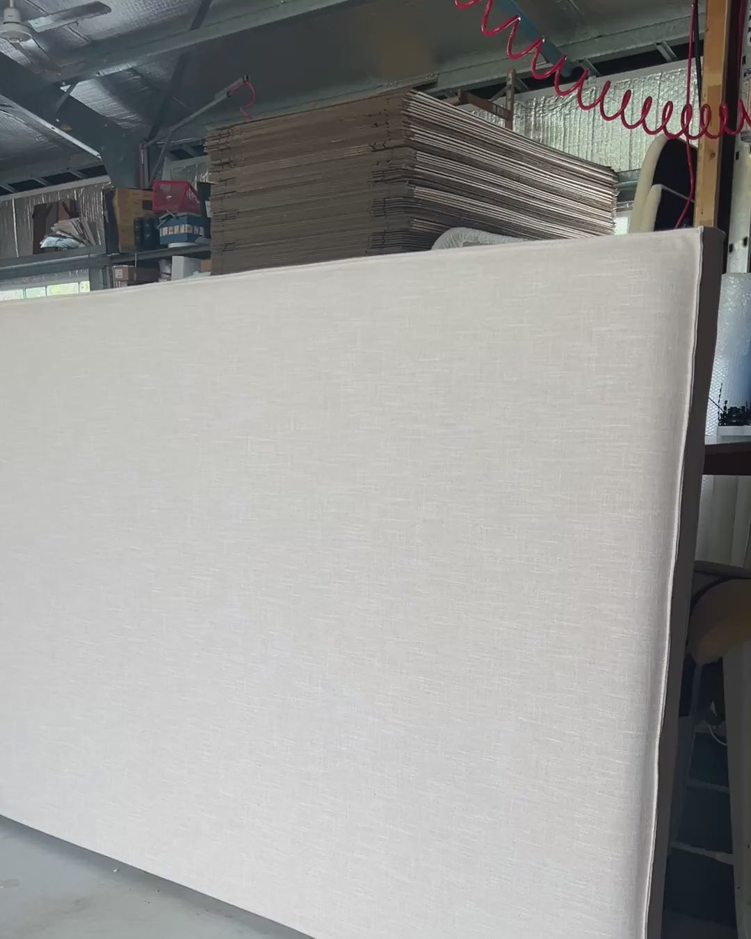 Load video: Arden Linen Washable Slipcover Bedhead video