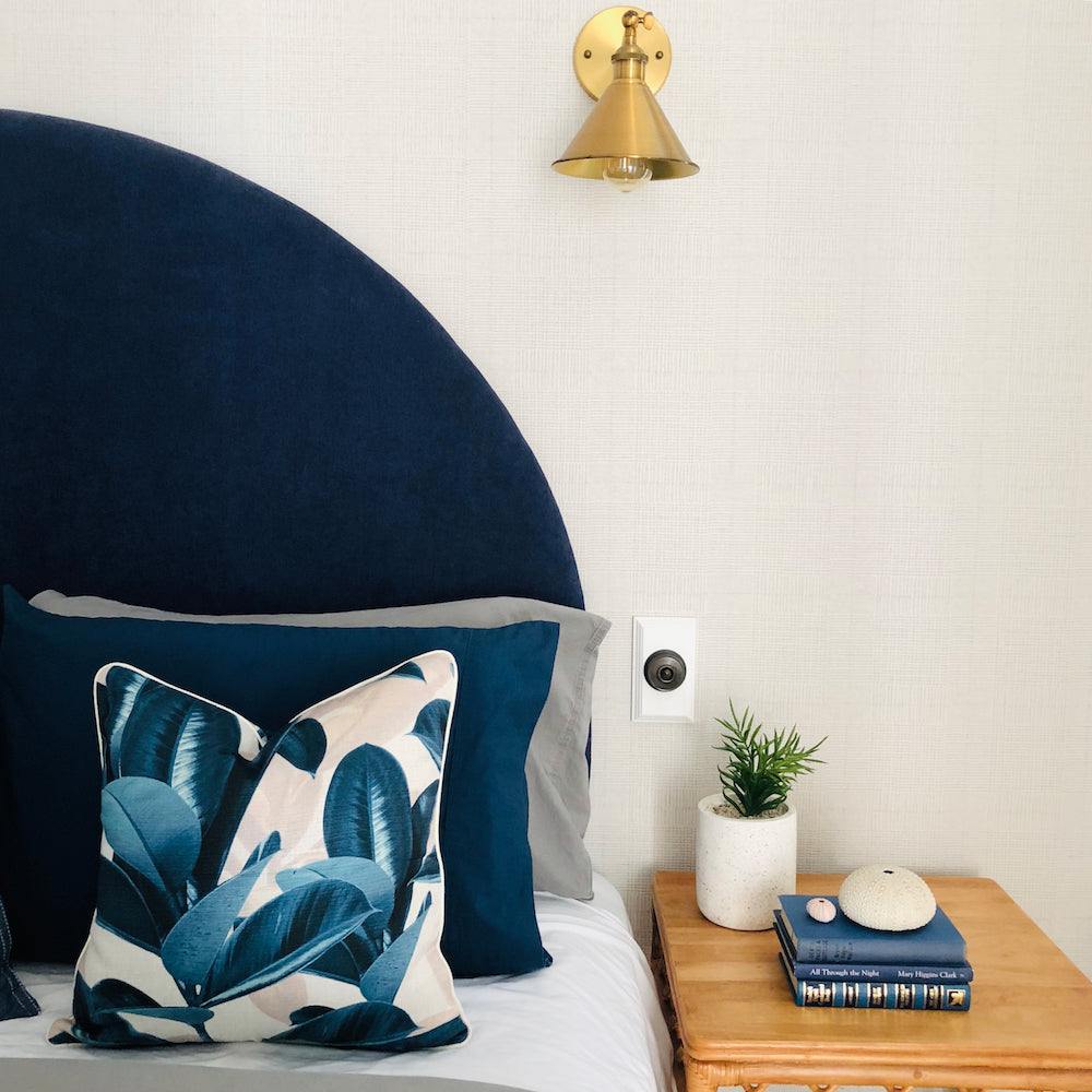 Velvet Round Upholstered Bedhead