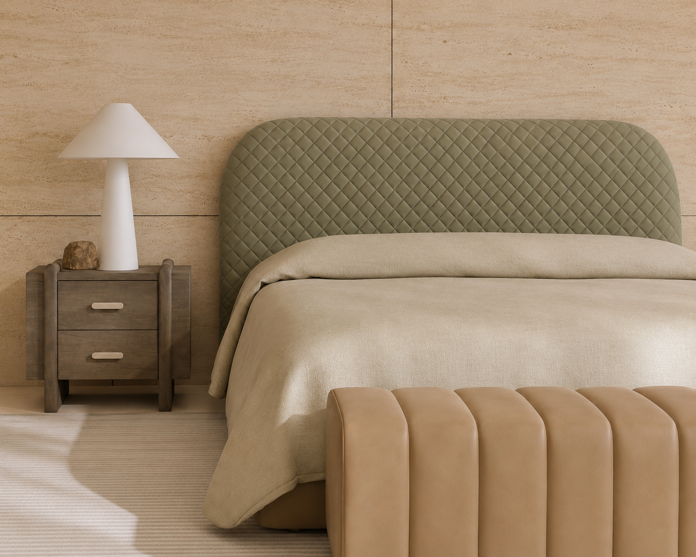 Benito Quilted Leather Upholstered Bedhead