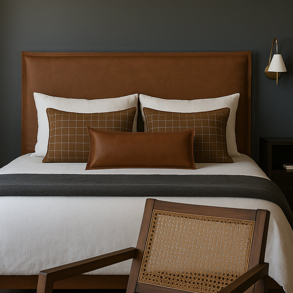 Homestead Leather Cushion 60x32cm