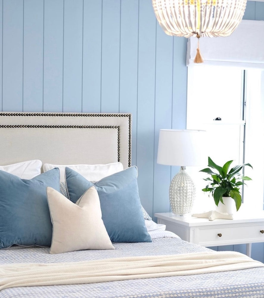 Susanna Linen Upholstered Bedhead | Frost