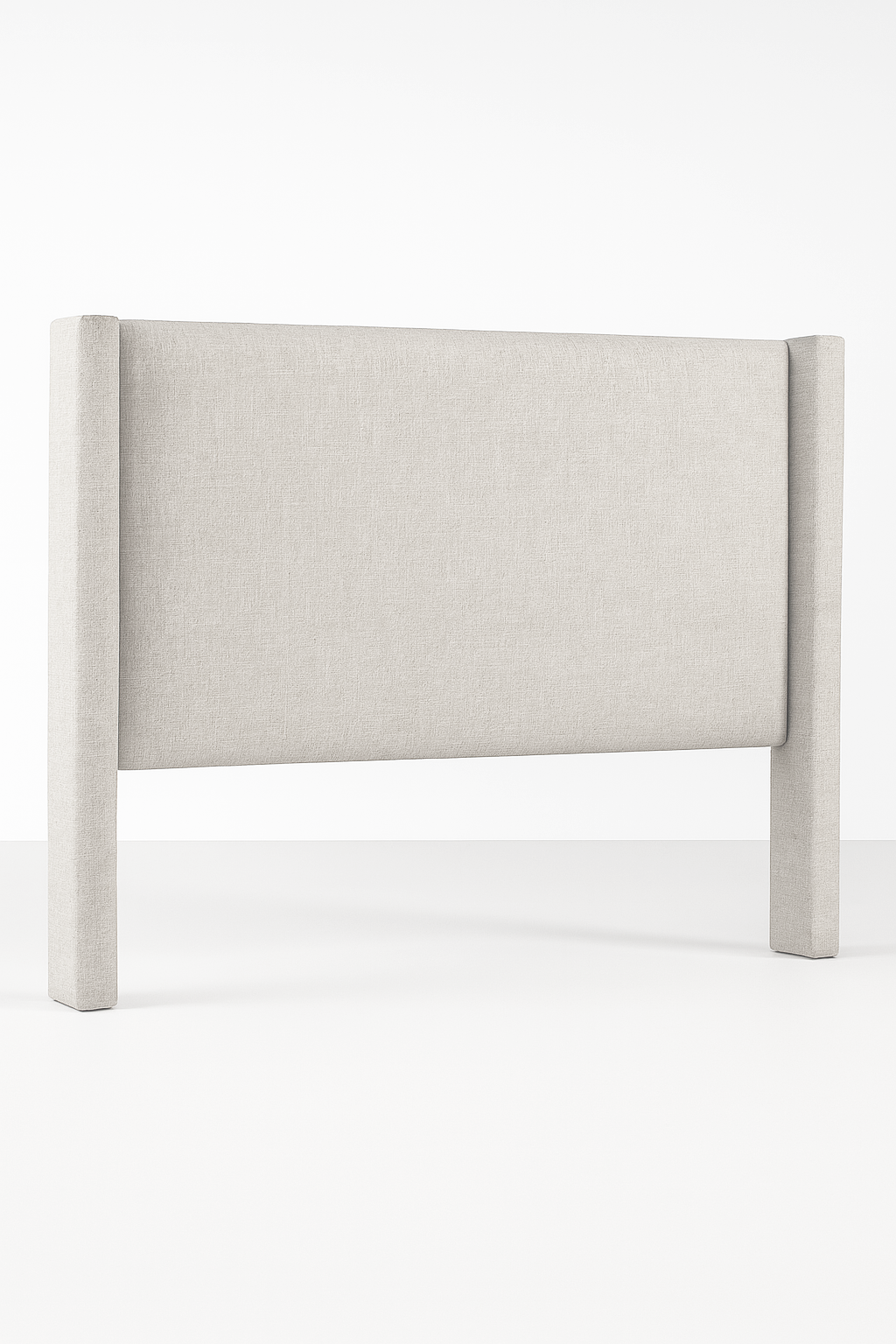 Custom Bay Winged Linen Bedhead handcrafted with premium upholstery