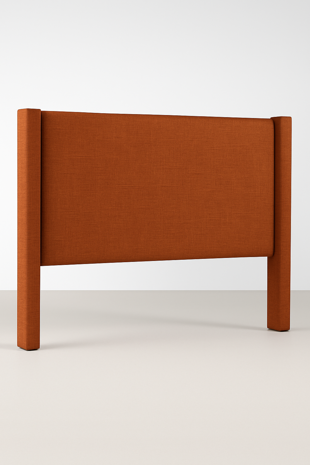 Bay Winged Bedhead showing soft linen texture and winged sides