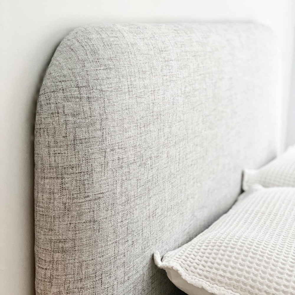 Orrison Linen Upholstered Bedhead Snow Close Up