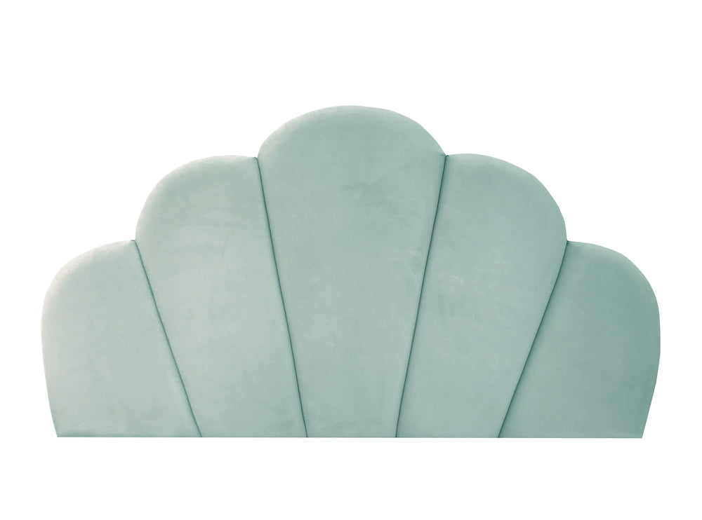 Velvet caramel Shell Upholstered Bedhead, velvet bedheads Australia