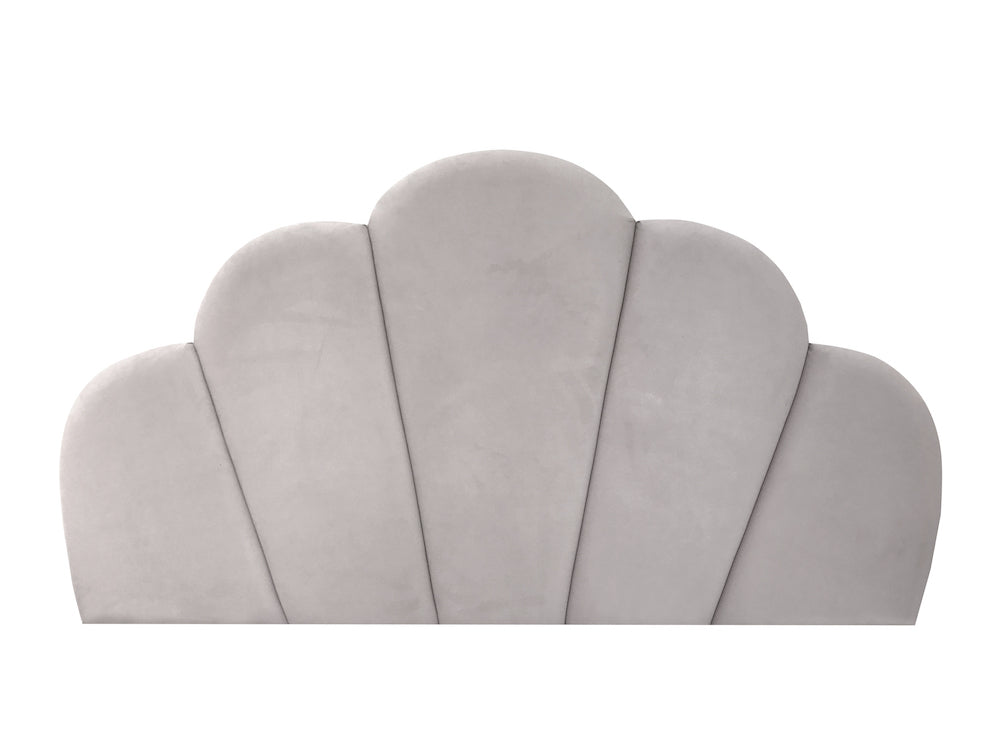 Velvet silver Shell Upholstered Bedhead, velvet bedheads Australia