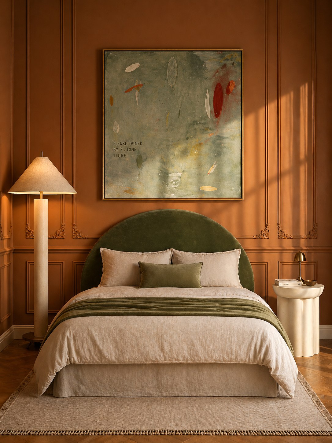 Velvet Round Upholstered Bedhead