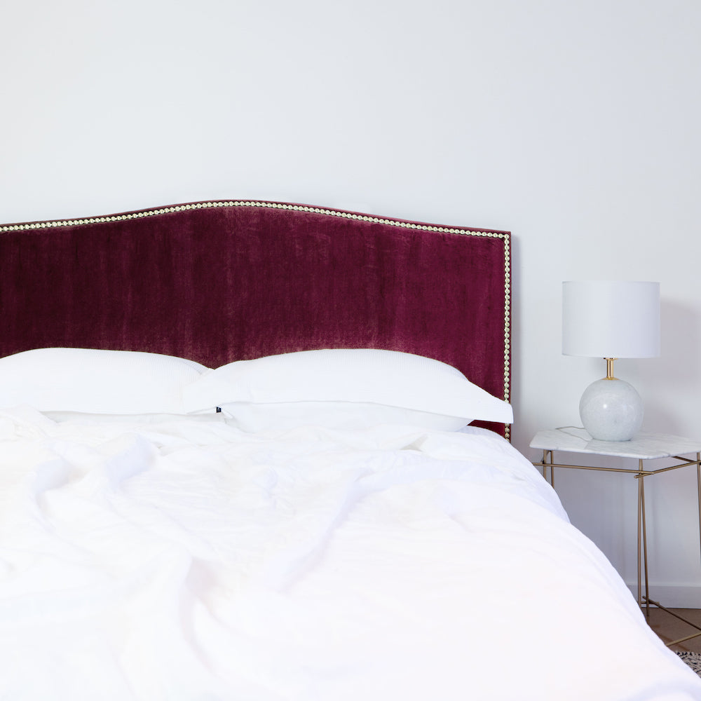 Gold Stud Velvet Upholstered Bedhead
