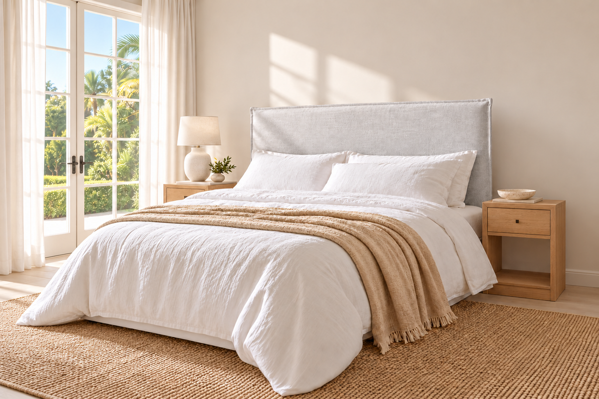 Washable Linen French Seam Slipcover Bedhead