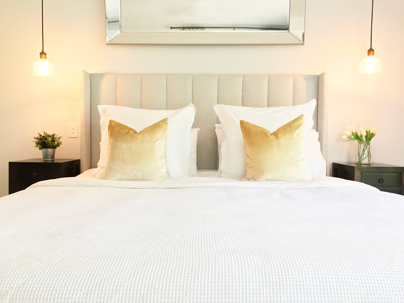 Winton Winged Upholstered Bedhead